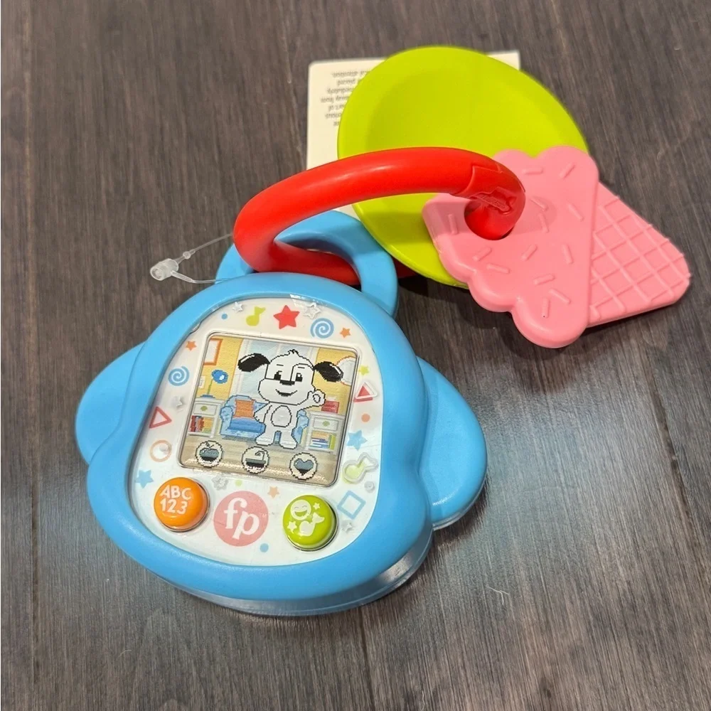 NWT Fisher-Price Blue and Red Puppy Baby Activity Toy with Teethers